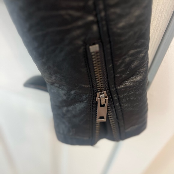 Joe’s Jeans leather Moto Jacket w/ pearls - Picture 7 of 7